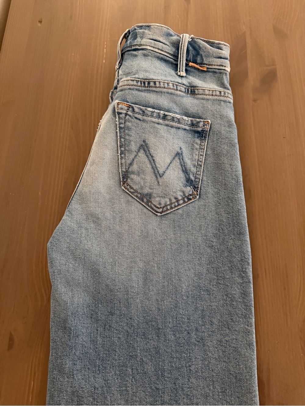 LIL MOTHER Light Blue High-Waist Wide Leg Jeans.  Mother jeans petite. - Picture 6 of 11